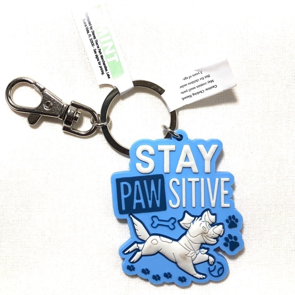 NWT Disney Stay Pawsitive Keychain Mint